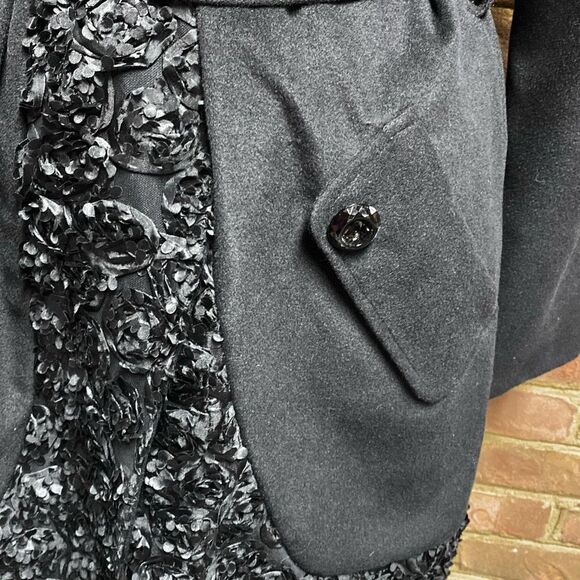 Samuel Dong Black Quarter Length Coat Size Large - Picture 4 of 10